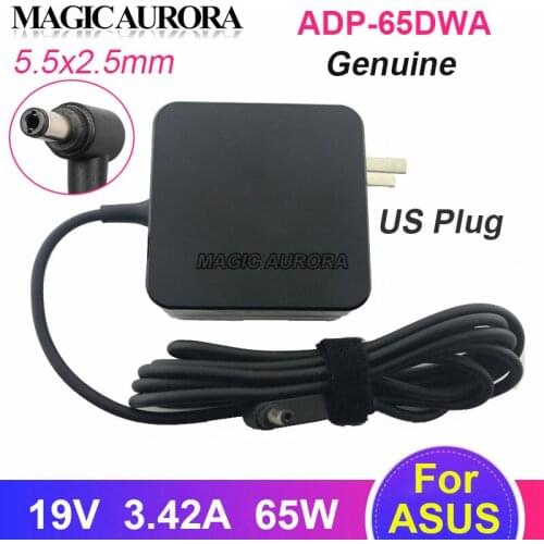 US Plug 65W ADP-65DWA 19V 3.42A AC Laptop Power Adapter Charger for ASUS X450 X550V Y480C W519L X550C V450C