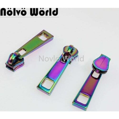 10-50 pieces,5# plastic Iridescent Rainbow zippers puller slider, #5 Resin zip slider pull