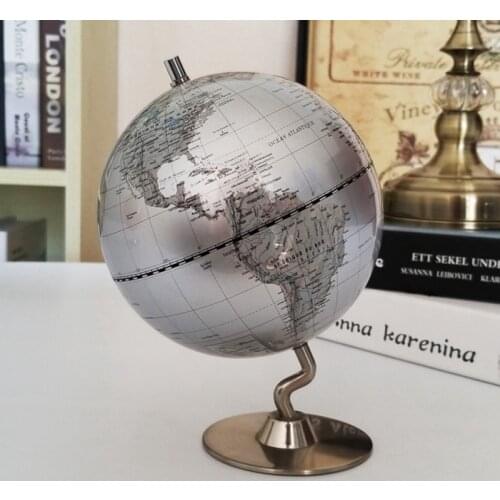 Dia 14cm Geografia Globo Do Mapa Mundi Earth Globe Vintage Ornaments Metal base World Globe Constellation Map
