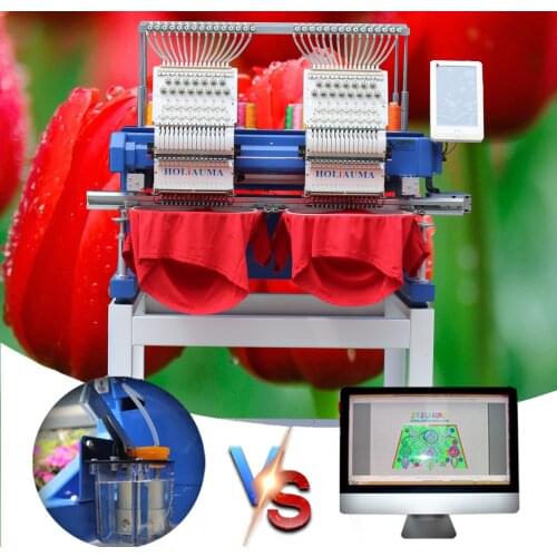 2 heads DAHAO computerized embroidery machine high speed multi functions flat hat embroidery machine