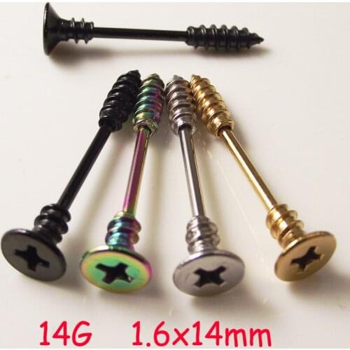 2piece 14G Punk Rock Sexy Screw Mamilo Nipple Rings Body Piercing Jewelry Love Screws Animal Nipple Barbell ring Women Gift