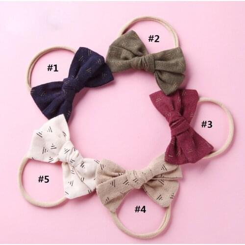 3.6" Newborn Cotton Fabric Bow Headband Girls Hair Bows Headbands Elastic Hair band Kids Hair Accessories 36pc/lot