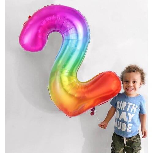40inch gradient rainbow Number Foil Helium Balloons 16 18 21 30 40 50 Years Old Birthday Party Decoration Adult Kids Globos
