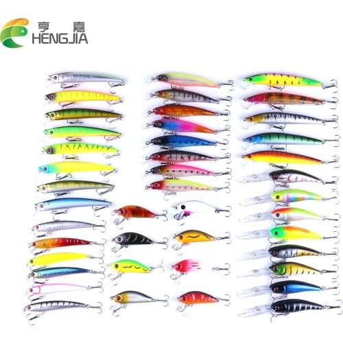 43 Pcs/set Mixed Fishing Lure Set Artificial Fishing Lure Kit Wobblers Minnow Crankbait Fishing Hard Bait 2019 Hot Sale