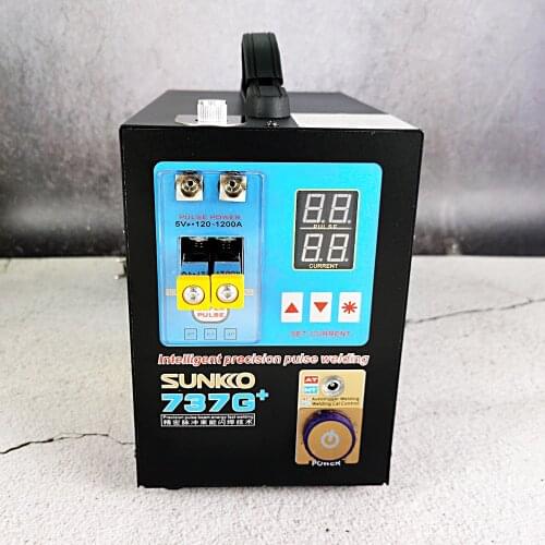 Spot Welding Machine SUNKKO 737G+ Battery Spot Welder 4.3KW LED Light 0.35mm For 18650 Lithium Batteries Pulse Spot Welders