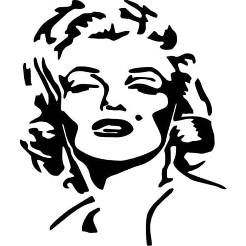 Car Stickers Marilyn Monroe Beauty High Quality PVC Car Decoration Accessories Decals Waterproof Sunscreen Black/white,16cm*14cm