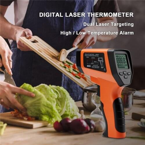 Inkbird -50C~750C Digital Infrared Thermometer Non Contact Meter Pyrometer Tools with Backlit LCD Display Alarms Dual Laser Tech