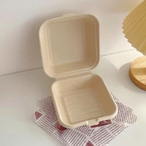 Wooden Disposable Serving Plates Picnic Bento Box Teller Pulp Dessert Cake Burger Packing Fruit 플라스틱 접시 Assiette Jetable Mariage