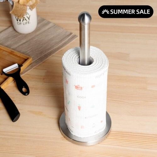 Stainless Steel Kitchen Stand Up Roll Paper Towel Holder Bathroom Tissue Toilet Paper Stand Napkins Rack Home Table Accessories