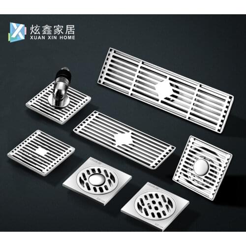 Bathroom Floor Drain Stainless Steel Deodorant Floor Drain Large Displacement Shower Washing Machine Dual Purpose Drainage Tool