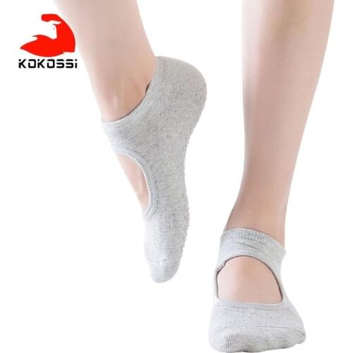 KoKossi Terry Halter Yoga Socks Comfortable Breathable Skin-friendly Dance Socks Anti-slip PVC Harmless Non-pilling Yoga Socks