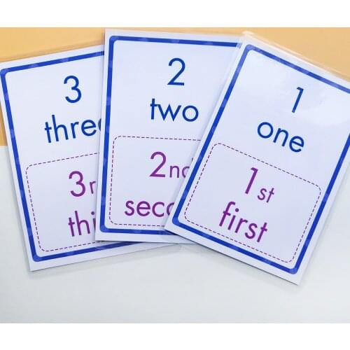 English 1-20 number Shape Word Flash Cards Pocket Card Kids Games Montessori Educational Toys Children classroom organization