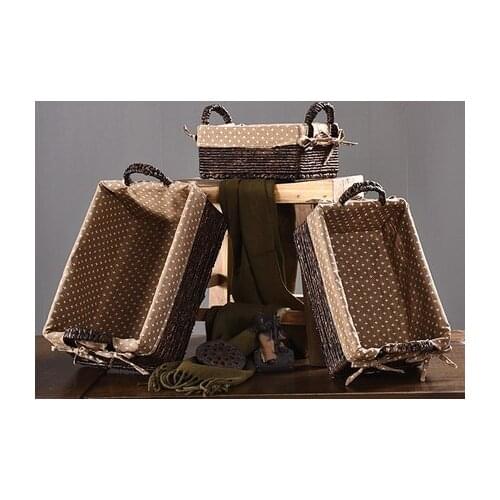 Rattan Storage Basket Storage Box American Desktop Finishing Basket Snack Woven Basket Sundries New Straw Basket