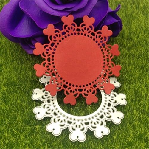 Love Heart Round Metal Cutting Dies Stencils For Card Making Decorative Embossing Suit Paper Cards Stamp DIY