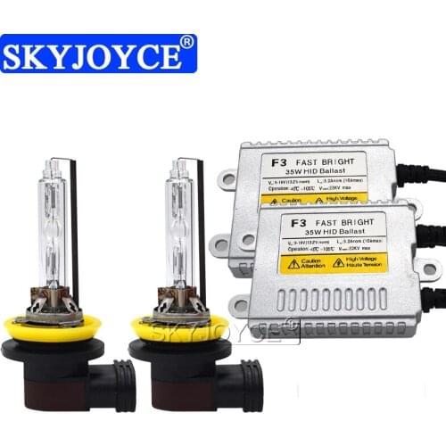 SKYJOYCE 1 Set F3 Fast Start Slim Ballast Xenon 35W H11 5500K White Super Bright Car Light Xenon Bulb H11B HID Conversion Kit