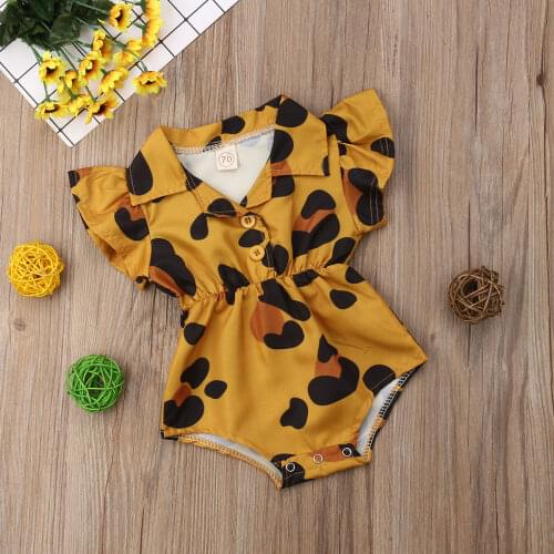 Summer Infant Newborn Baby Girl Clothing Leopard Heart Ruffles Baby Girls Rompers Valentines Day Clothes For Baby Girl Summer