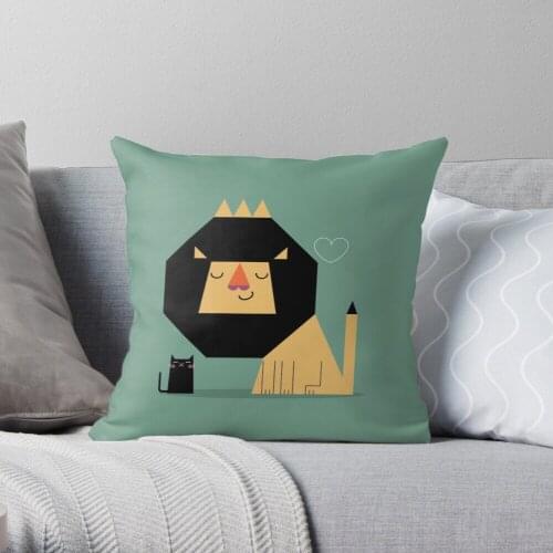 Love Lion Throw Pillow Cushion Cover Polyester throw pillows case on sofa home living room car seat decor 45x45cm