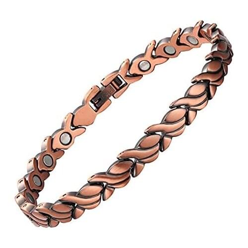 Wollet Magnetic Copper Anklets Ankle Bracelet for Arthritis with Extra Strong Magnets (24CM/8MM)