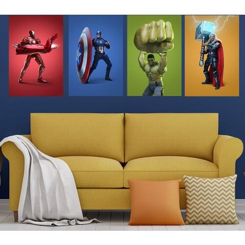 Marvel Avengers Big Weapon Hulk Iron Man Canvas Painting Posters and Prints Wall Art Picture for Living Room Wall Decor