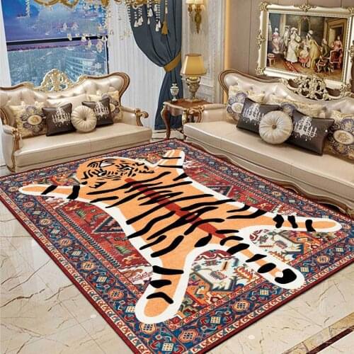 Cute Tiger Skin 3D Print Carpets For Bedroom Game Rug Ethnic Persian Home Floor Mats Cartoon Animals Series Child Play Area Rugs
