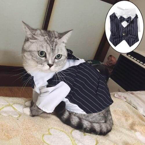 Fashion Pet Cat Clothes for Cats Summer Cat Wedding Dress Suit Tuxedo Mascotas Katten Coat Cat Costume Clothing ropa para gato