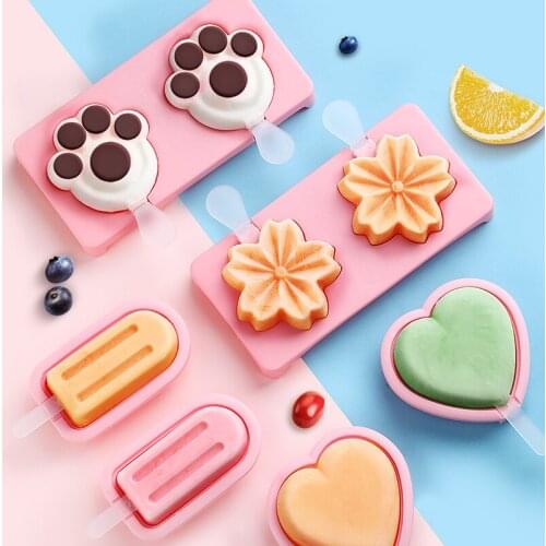 Ice-cream Mould Ice Cream Household Silica Gel Abrasives Self-Made Ice Sucker Cartoon Cute Children Do Popsicle Useful Product