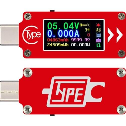 TC64 Multifunction Color Screen Capacity Ammeter Voltage Fast Charge USB Type Portable Tester Temperature Measuring Tool