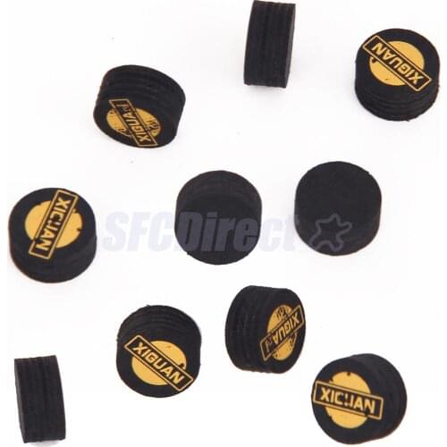 14mm Billiard Pool Cue Tips 10pcs Black Hand-Selected Leather Premium Quality For Snooker Table Stick Tips Repair Part