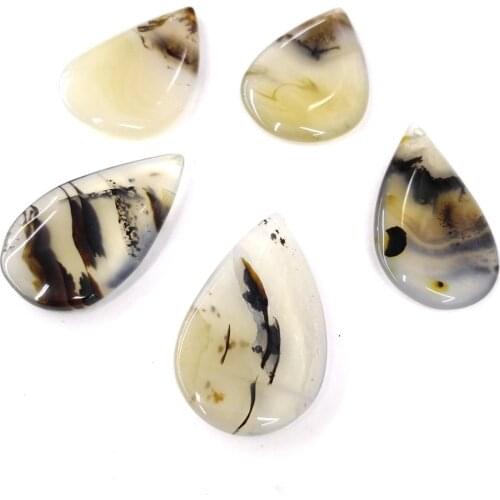 New 1PC Natural Agates Necklace Pendant Water Drop Shape Natural Agates Pendant for Jewelry Making DIY Necklace Size 25x38mm