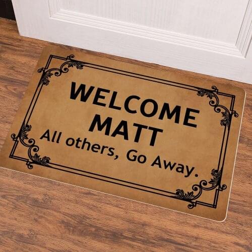 Welcome Matt All Others, Go Away. Entrance Floor Mat Funny Doormat Door Mat Decorative Indoor Outdoor Non-Woven Fabric Top