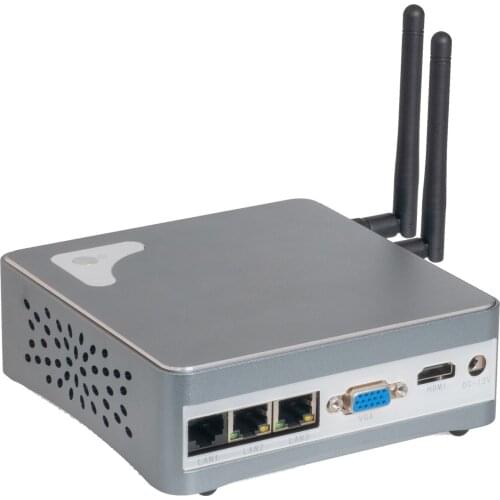 Intel Core i3 CJ1900 Fanless Mini PC Support Windows Linux 300M WiFi Gigabit Ethernet VGA HDMI-compatible LAN1,LAN2,RJ-45COM