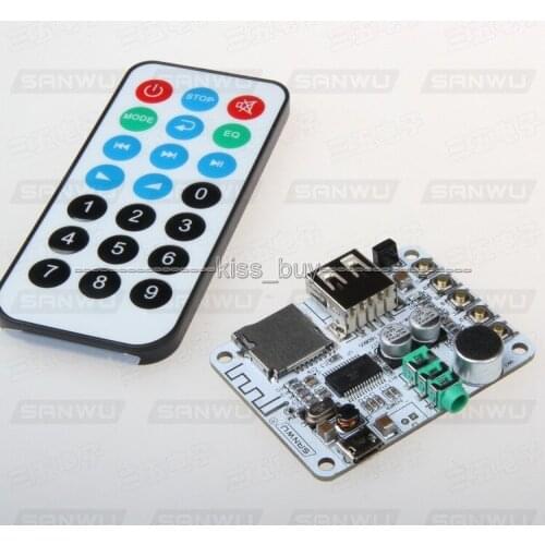 Remote control Bluetooth Audio Receiver Mic Amplifier USB TF FM MP3 Decoder WMA WAV FLAC Player