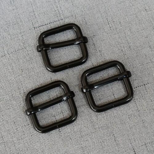 10 Pieces 20mm Black Metal Slides Roller For Handbag Backpack Bag Dog Collar DIY Accessories Buckles Strap Slider Adjuster
