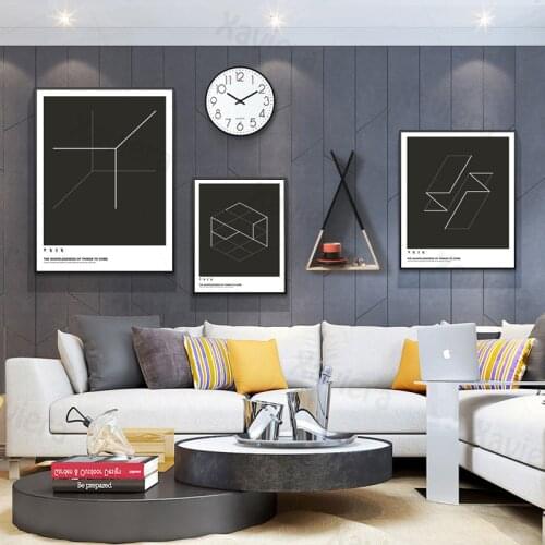 Nordic Abstract Geometric Black and White Canvas Painting Home Decoration Living Room Bedroom Wall Art Posters Frameless Mural
