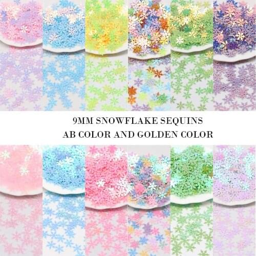 Snowflake 9MM Nail Glitter Nail Art Decoration Nail Gel Makeup Christmas Tumblers Craft Handmade Accessoires Festival