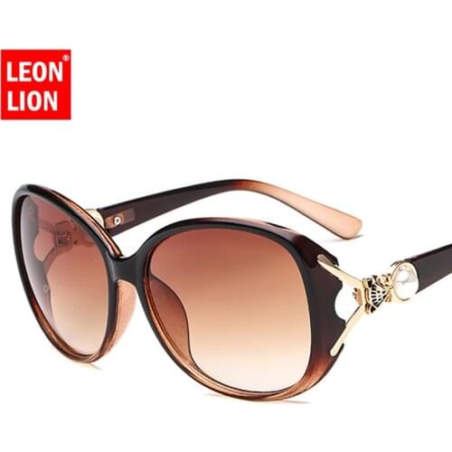 LeonLion 2021 Classic Luxury Women Sunglasses Large Frame Lady Sun Glasses Vintage Plastic Shopping Oculos De Sol Feminino