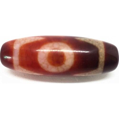 AAA Grade Tibet Beads Red Natural Agate Dragon Vein 3 Eyes 14mm*38mm Pendant Powerful Amulet Tibetan Dzi Beads DIY Jewelry