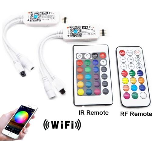 Wifi RGB / RGBW LED Controller Mini DC12V With RF 21Key / IR 24Key Remote Control with Battery For RGB / RGBW LED Strip Lights