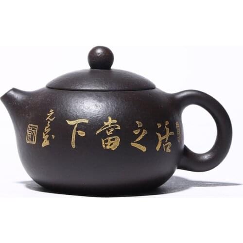 Yixing Purple Clay Teapot Handmade Teapot Black Zhuni Classic Xishi Teapot Household Teapot Chinese Tea Set Cute Teapot