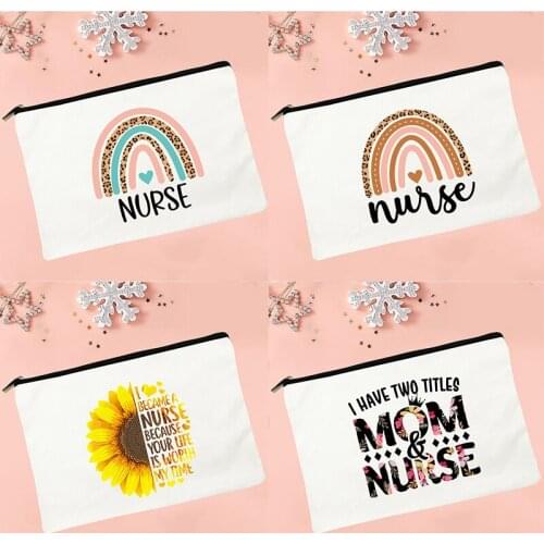 Rainbow Nurse Printed Women Tampon Storage Bag Sanitary Pad Pouch Napkin Cosmetic Bags Toiletries Organizer Ladies Makeup Case