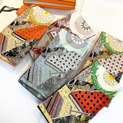 Luxury Brand Plant jungle sun female twill square scarf Twill Silk Scarf Women Kerchief Scarves For Ladies Fashion Shawl Echarpe