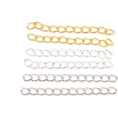 0.7x5cm 50Pcs Metal Extension Chains for Jewelry Making DIY Link Extended Chains Tail Extender for Necklaces Bracelet Findings