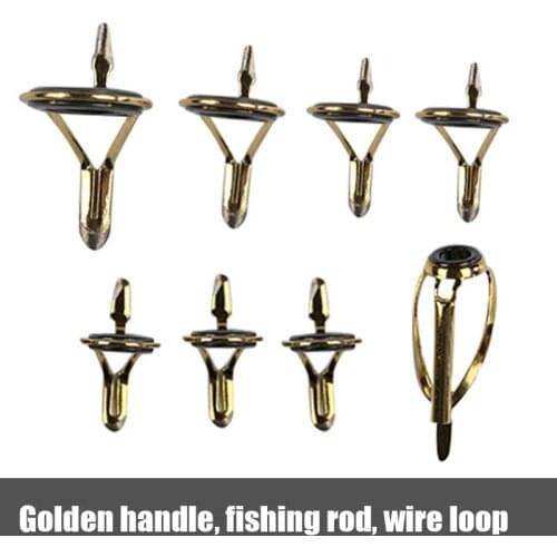 1set Golden Fishing Rod Guides Line Rings Fishing Rod Repair Kit YS-BUY