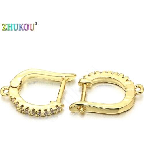 1 Pair 11*14mm High Quality Handmade CZ Earrings, Hole: 0.5mm, Model: VE6