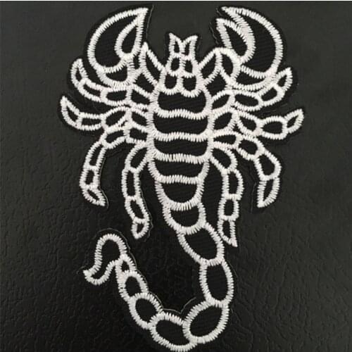 1pc Embroidery Black Color Scorpion Patch for Clothing Shoe Bag Boys Girls Iron-on Coat Personality Style Patches 8.9cm*6.5cm