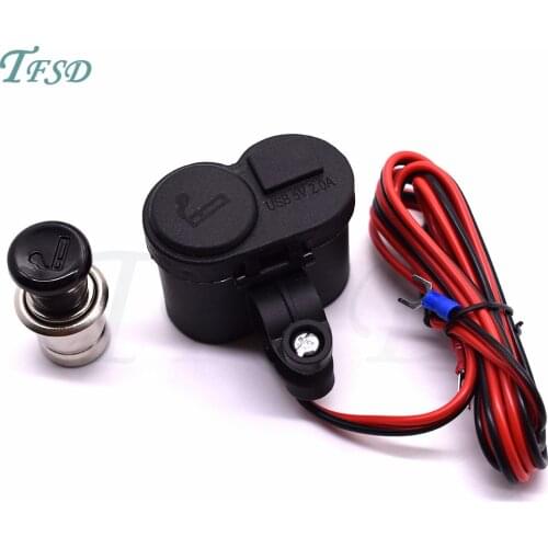 1 loaded motorcycle USB charger plus cigarette lighter For Kawasaki Ninja ZX7R ZX9R ZX1100 ZRX1100 ZRX1200 ZZR1200 Concours 1000