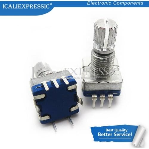 5PCS Half / Plum axis rotary encoder, handle length 15mm / 20mm code switch/ EC11 / digital potentiometer with switch 5Pin