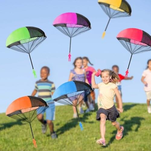 6 PCS Mini Soldier Parachute Toys Throwing Toys Outdoor Flying Parachute Toys Fly Parachute Sport Children Game