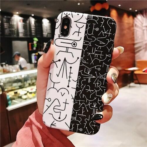 Promotion Exotic Abstract Matte Case For iPhone 7 Case iPhone 8plus Phone Case 7 Plus XR XS Max X Case 6 6S Plus Black Clearance