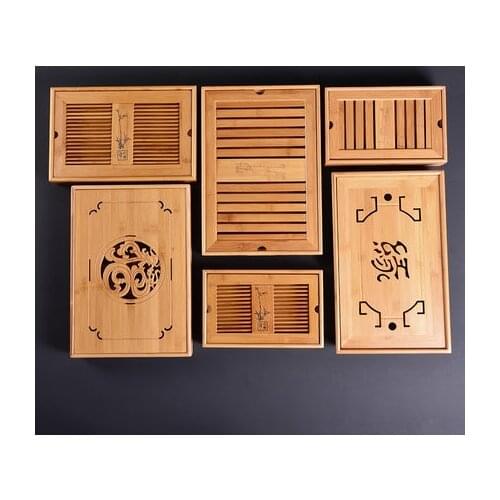 Bamboo Wooden Tea Tray Household Tea Set Tea Holder Water Storage Drawing Room Tray Saucer